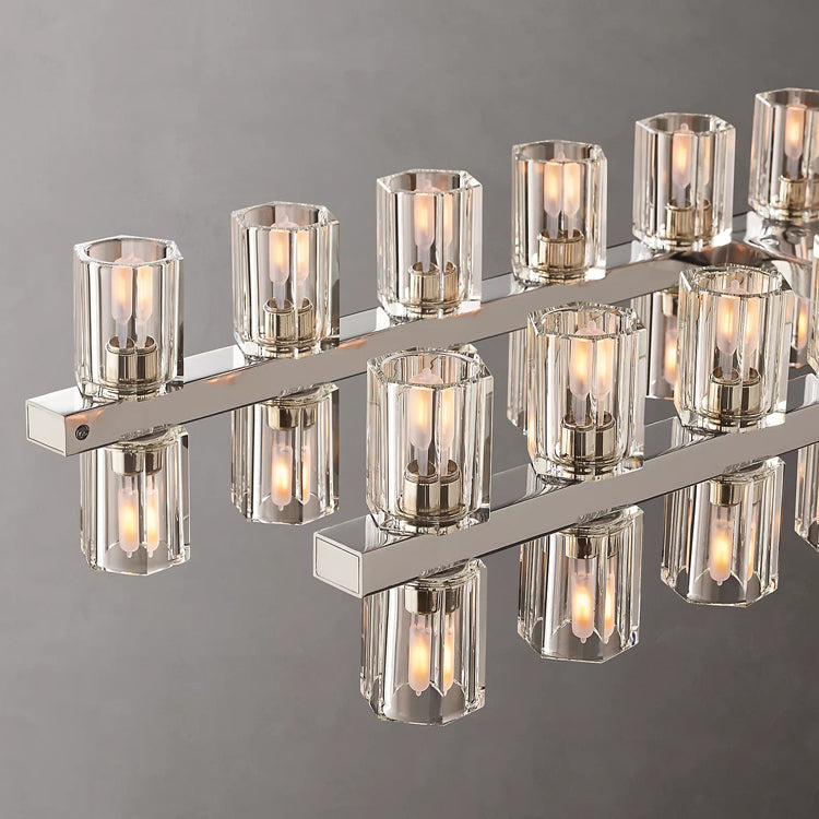 Industrial Rectangular Crystal Chandelier - Yami Lightings