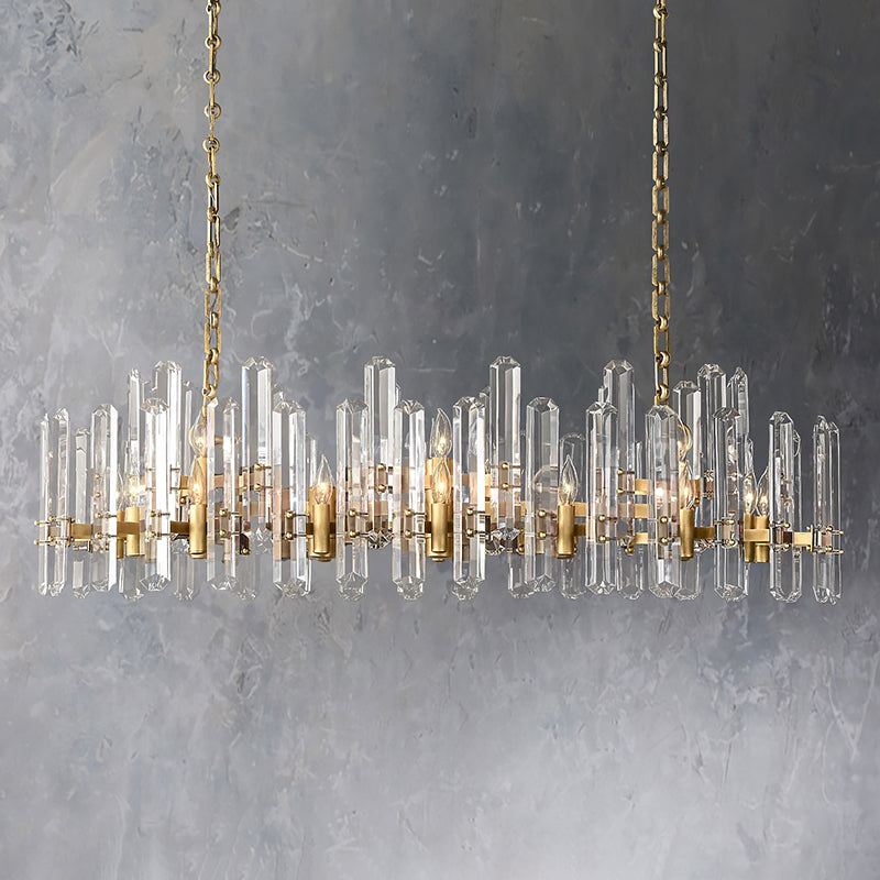 Bonnie Faceted Crystal Prisms Linear Chandelier - Yami Lightings