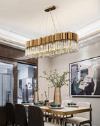Kubica Oval Crystal Chandelier - Yami Lightings