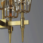 Delia Brass Chandelier Glass Lighting - Yami Lightings