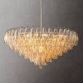 Murano Clear Glass Tiered Round Chandelier - Yami Lightings
