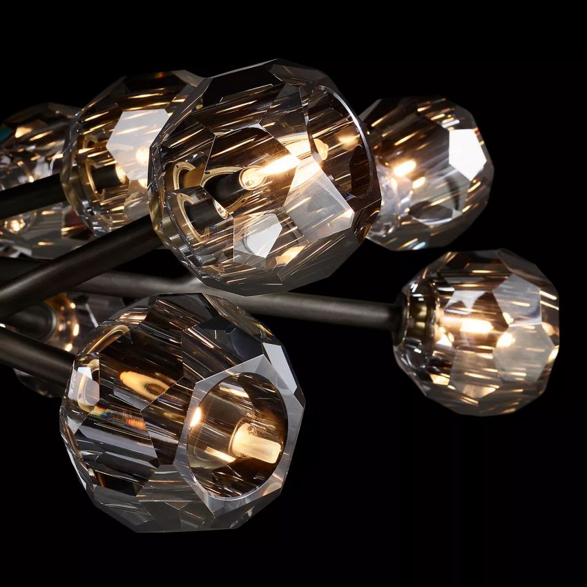 Belle De Crystal Ball Oval Chandelier 72" - Yami Lightings