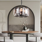 Faceted Crystal Glass Round Chandelier D19" - Yami Lightings
