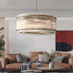 Marcia Glass Round Chandelier D37" - Yami Lightings