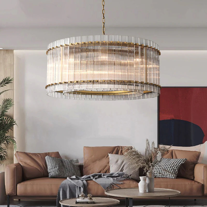 Marcia Glass Round Chandelier D37" - Yami Lightings