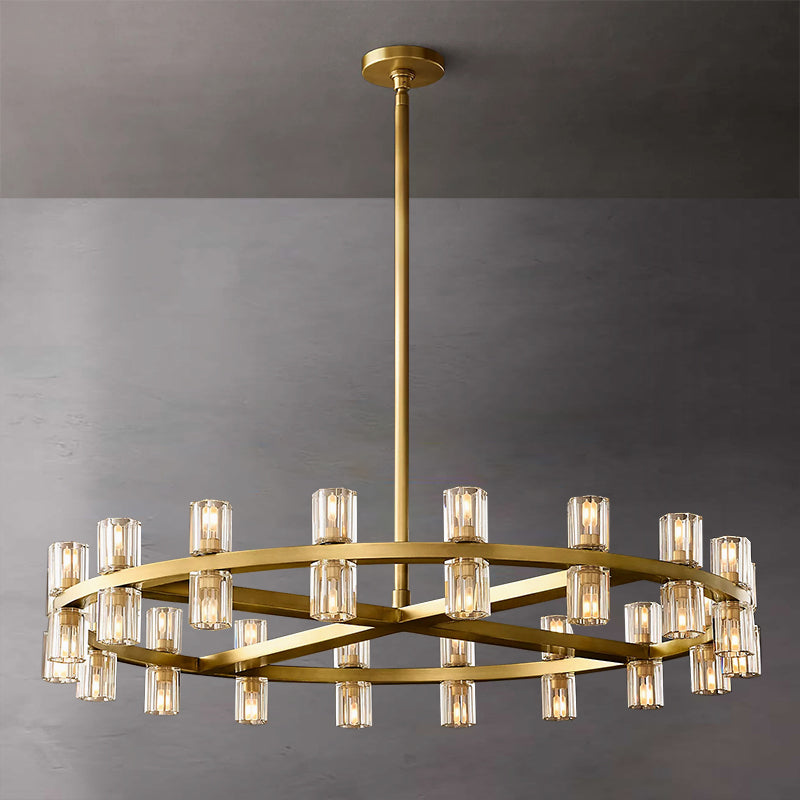 Industrial Round Crystal Chandelier - Yami Lightings