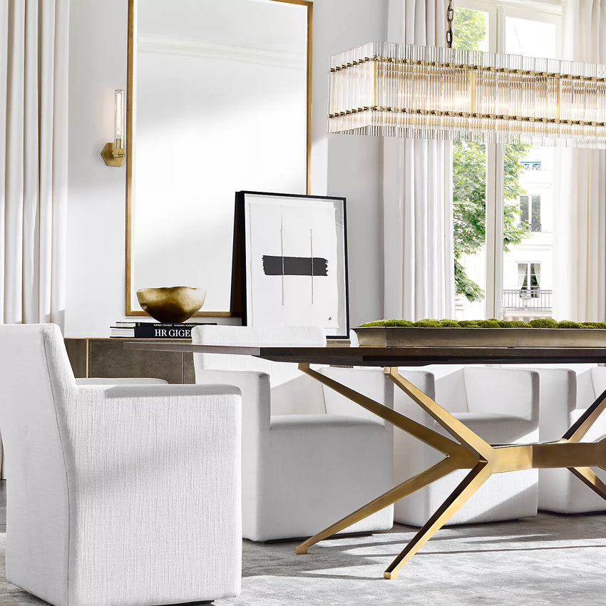 Marcia Glass Rectangular Chandelier 54" - Yami Lightings