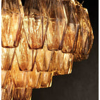 Murano Smoke Glass Tiered Round Chandelier - Yami Lightings