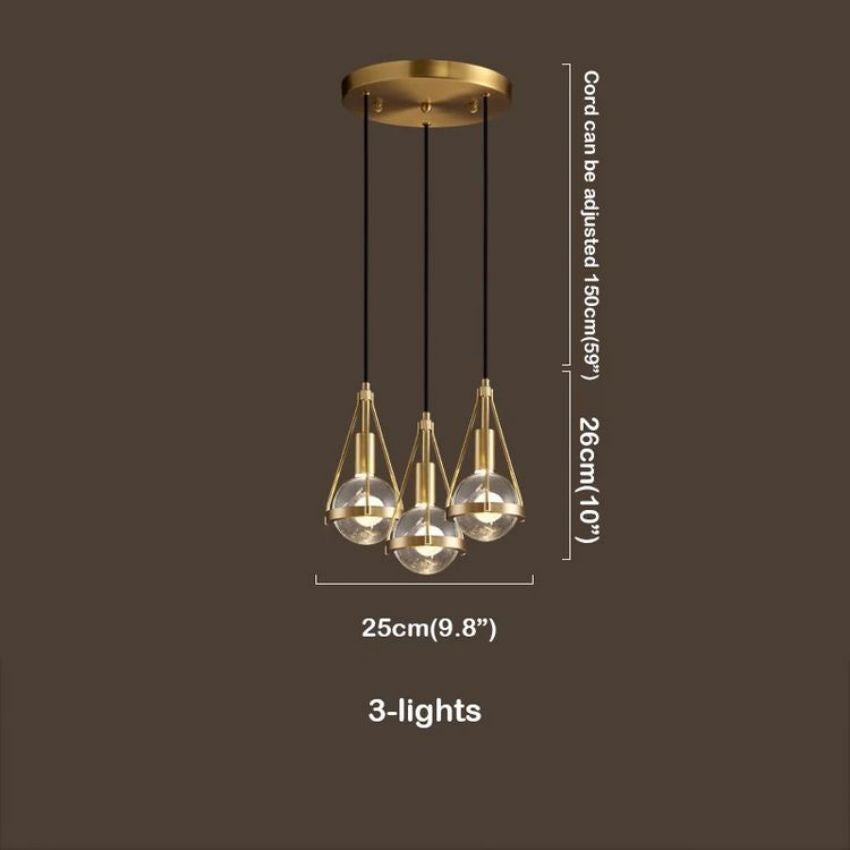 Crystal Metal Pendant Lights Dining Room Chandeliers - Yami Lightings