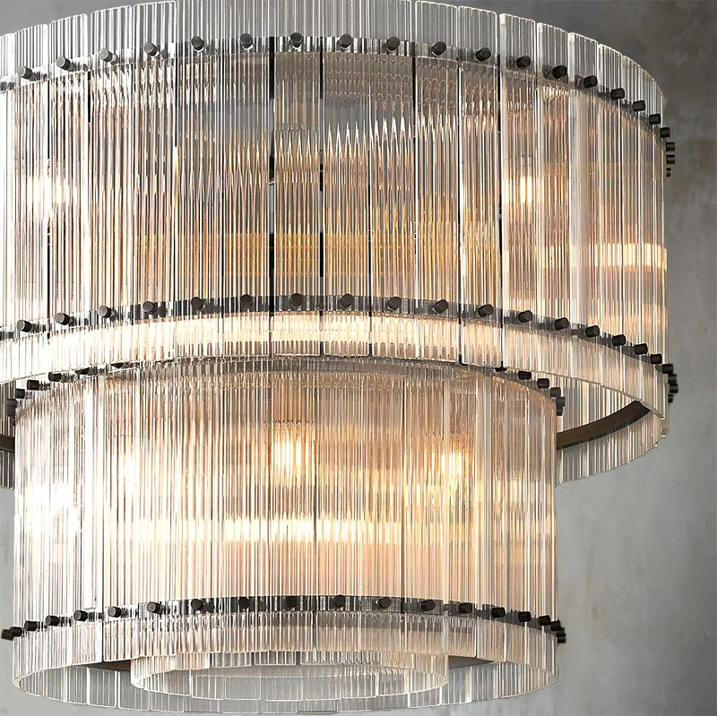 Marcia Glass TWO-TIER Round Chandelier D37" - Yami Lightings