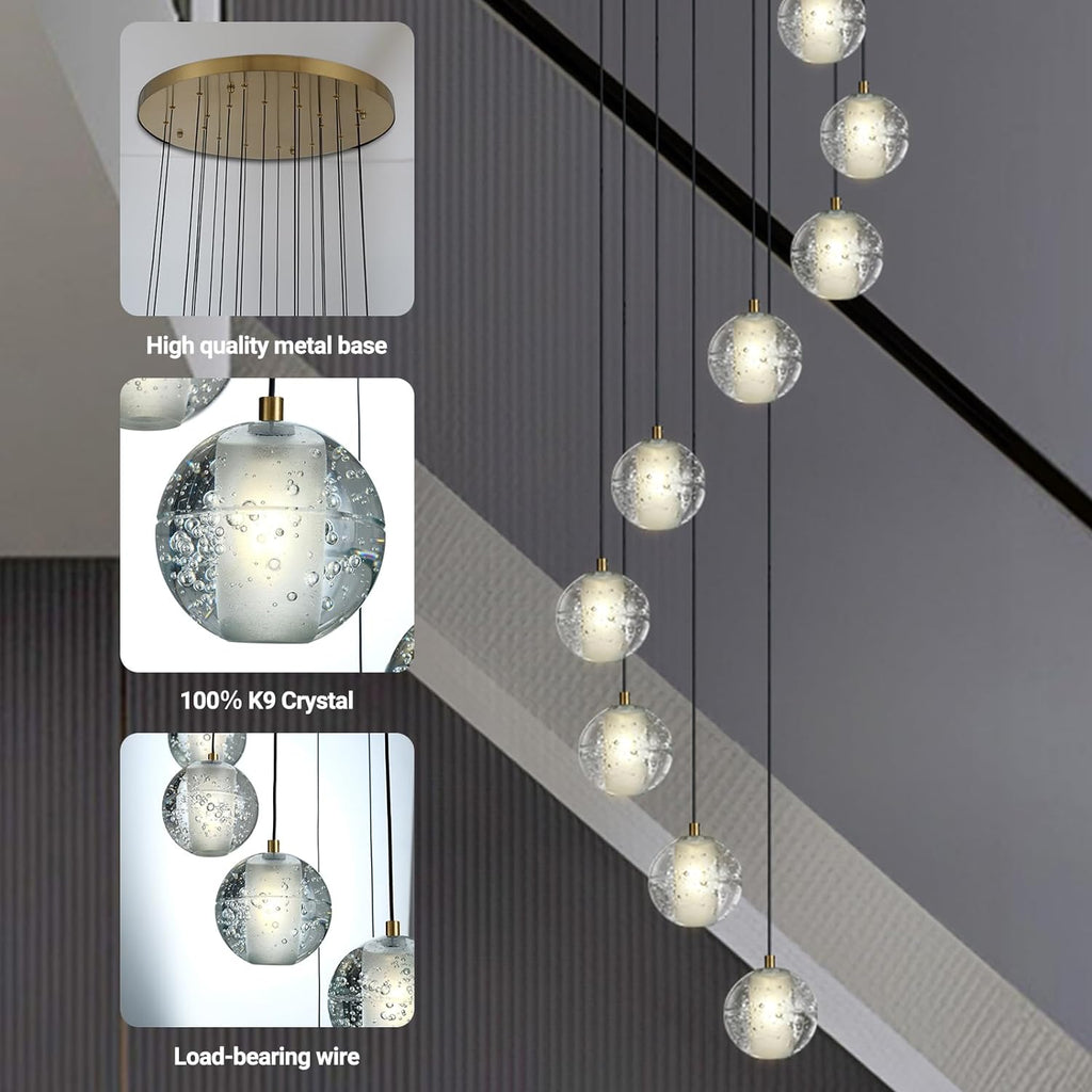 Pearl Ball 14-Light High Ceiling Chandelier