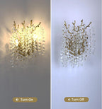 Snow Tree Branch Crystal Gold/Silver Wall Sconce
