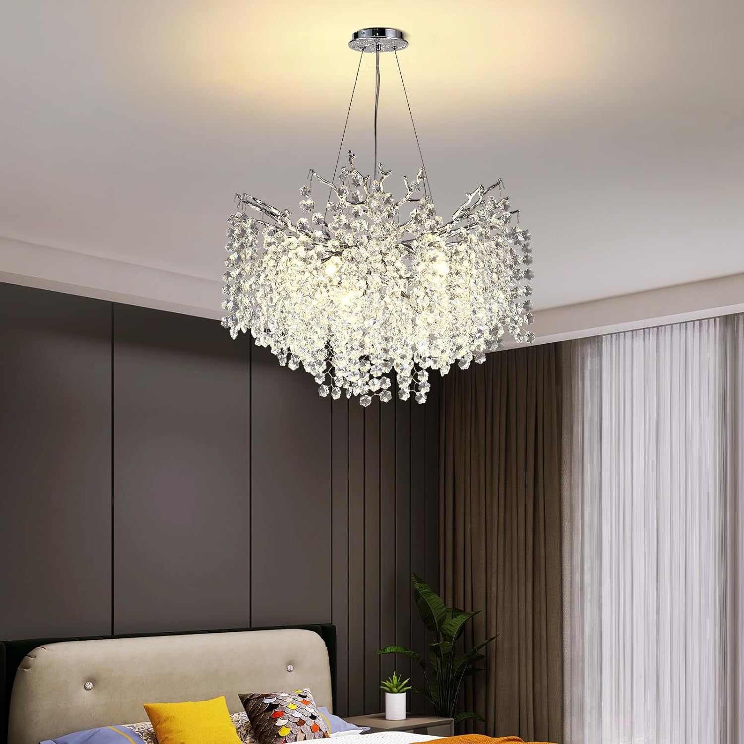 Snow Tree Branch Crystal Chandelier for All Rooms 30" 40" 55"
