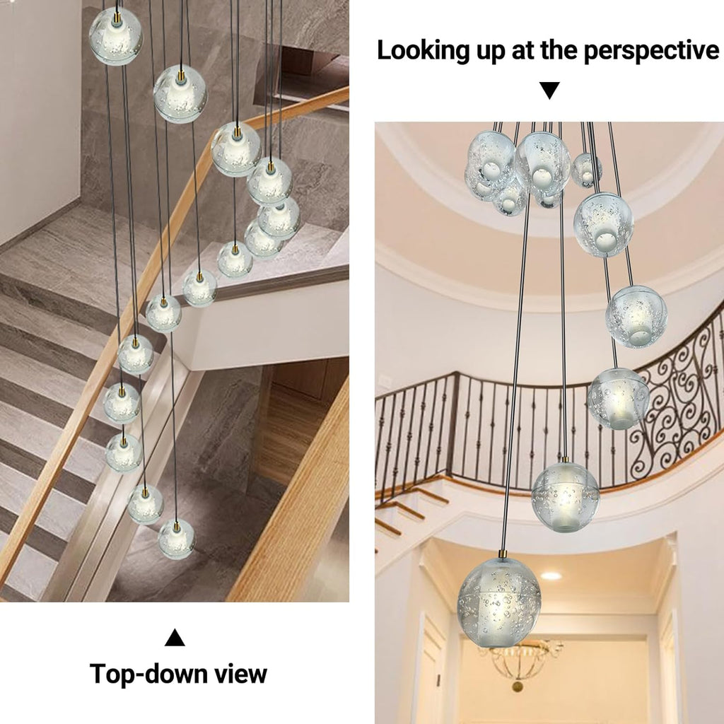 Pearl Ball 14-Light High Ceiling Chandelier