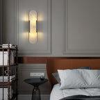 Oval Shaped Alabaster Wall Sconces 13.8" 19.7"