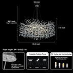 Ice Eye Modern Crystal Tree Branch Round Chandelier for All Rooms 30" 40" 48"