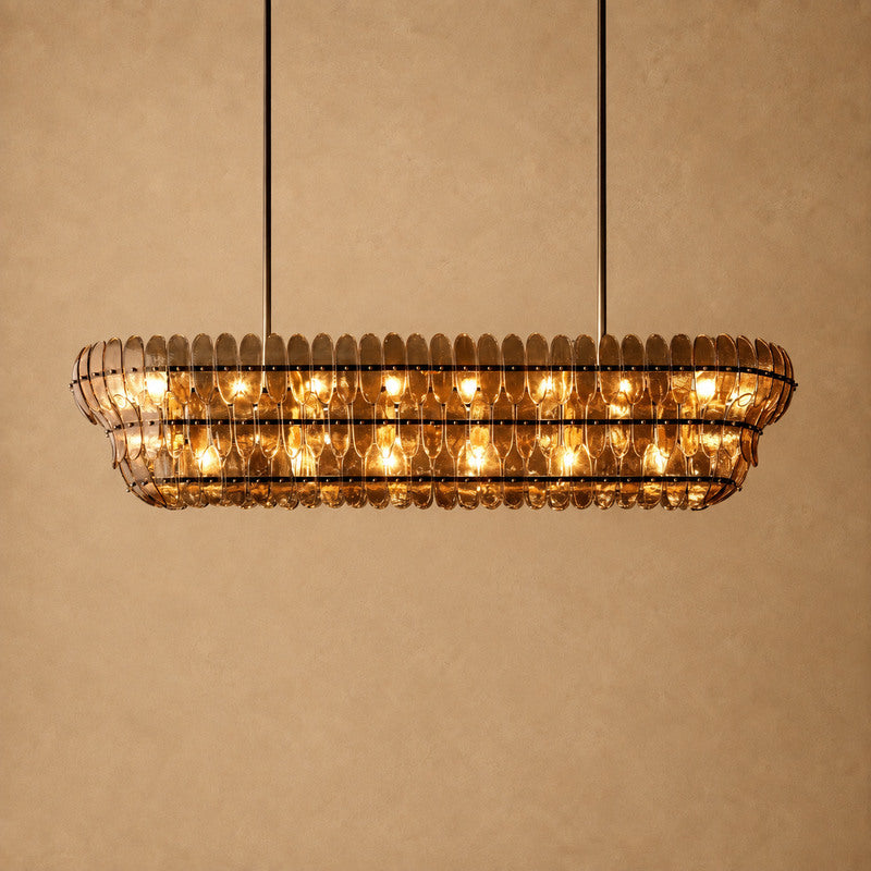 Alieence Smoke Glass Linear Chandelier