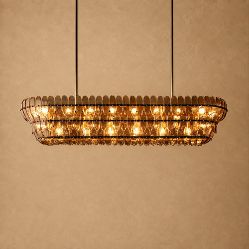 Alieence Smoke Glass Linear Chandelier