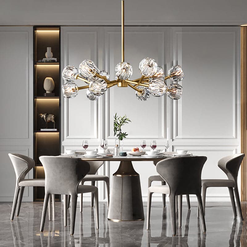 Belle De Crystal Ball Round Chandelier 36" - Yami Lightings