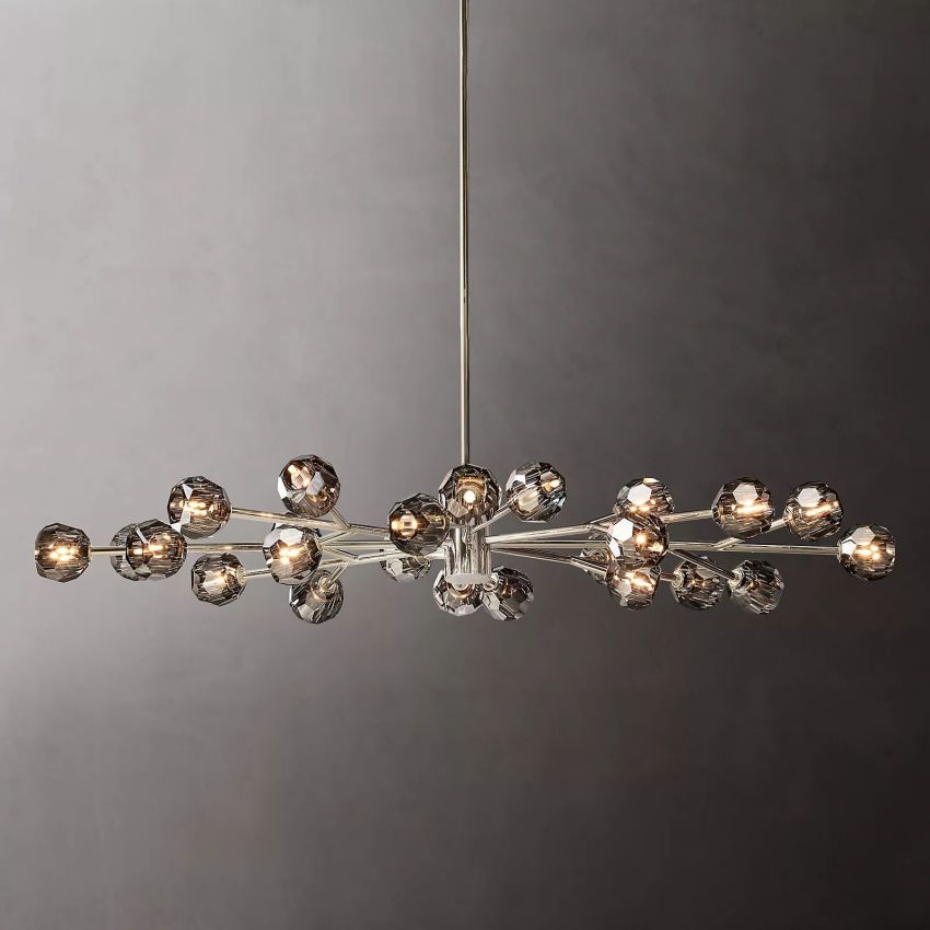 Belle De Crystal Ball Oval Chandelier 72" - Yami Lightings