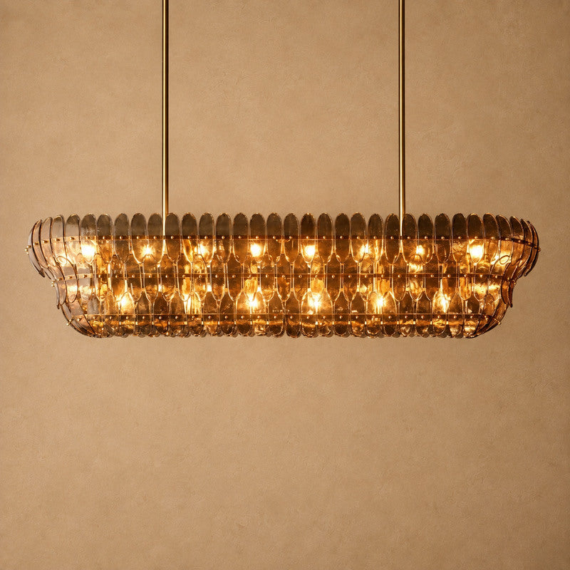 Alieence Smoke Glass Linear Chandelier
