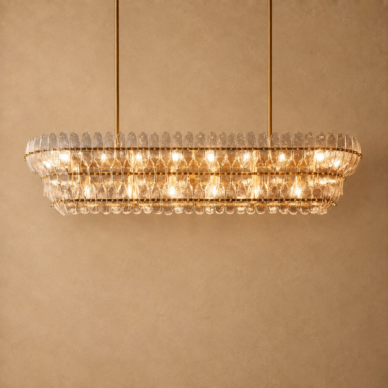 Alieence Clear Glass Linear Chandelier