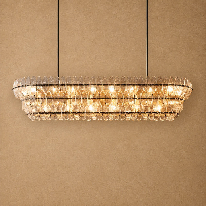 Alieence Clear Glass Linear Chandelier