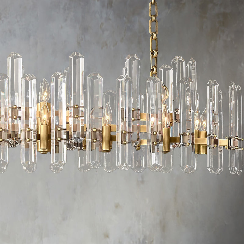 Bonnie Faceted Crystal Prisms Linear Chandelier - Yami Lightings