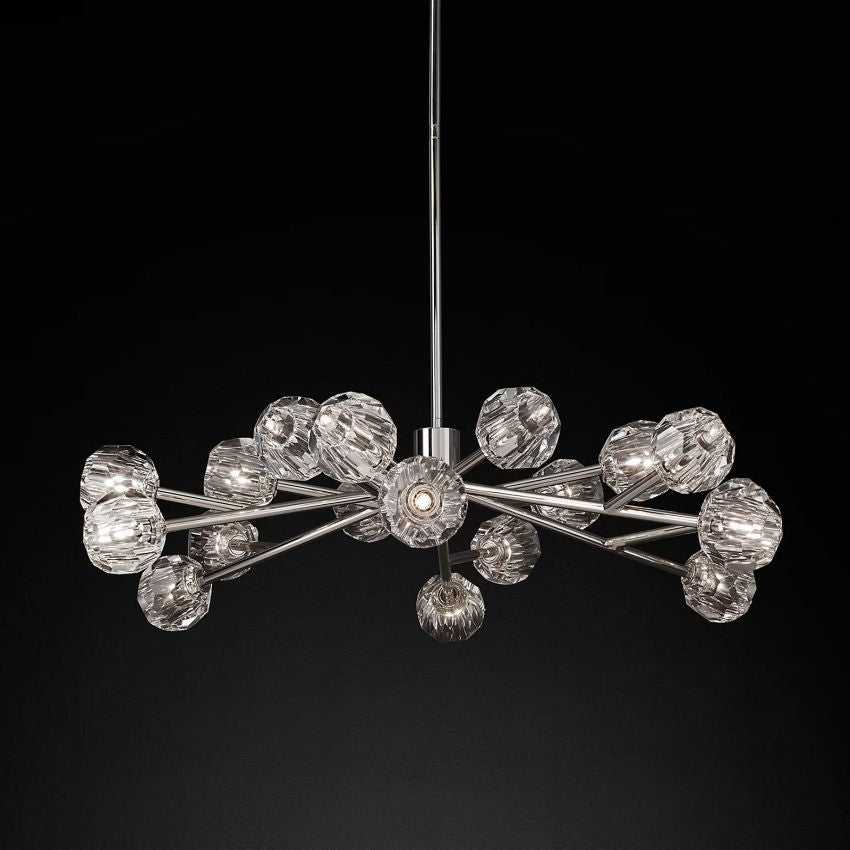 Belle De Crystal Ball Round Chandelier 48" - Yami Lightings