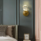 Aurelia Modern Faceted Crystal Brass Wall Sconce - Yami Lightings