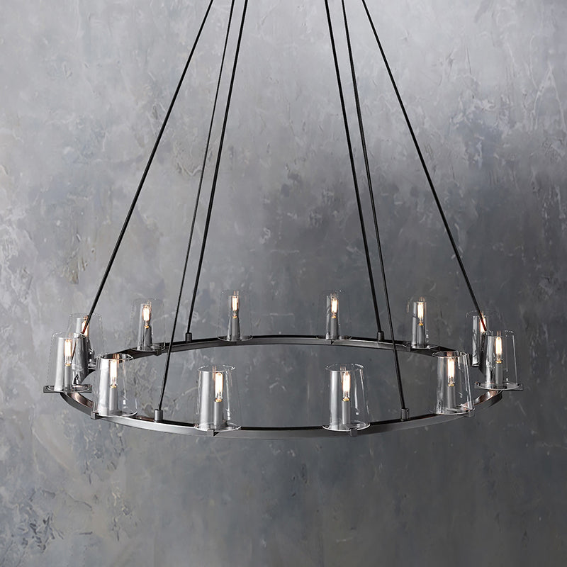 Penelope Modern Clear Glass Round Chandelier - Yami Lightings