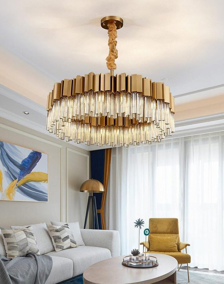Kubica Round Crystal Chandelier - Yami Lightings