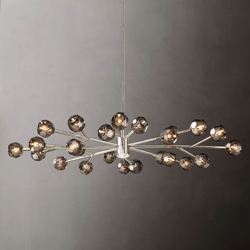 Belle De Crystal Ball Oval Chandelier 72" - Yami Lightings