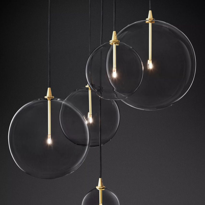 Glass Globe Moblie Cluster Chandelier 28" - Yami Lightings