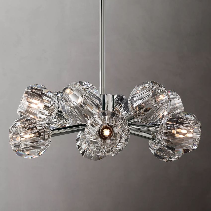 Belle De Crystal Ball Round Chandelier 24" - Yami Lightings