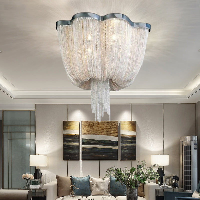 Tassel Ceiling Light Post-Modern Chandelier Aluminum Chain Light - Yami Lightings