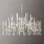 Bonnie Faceted Crystal Prisms Round Chandelier（Polished Nickel）