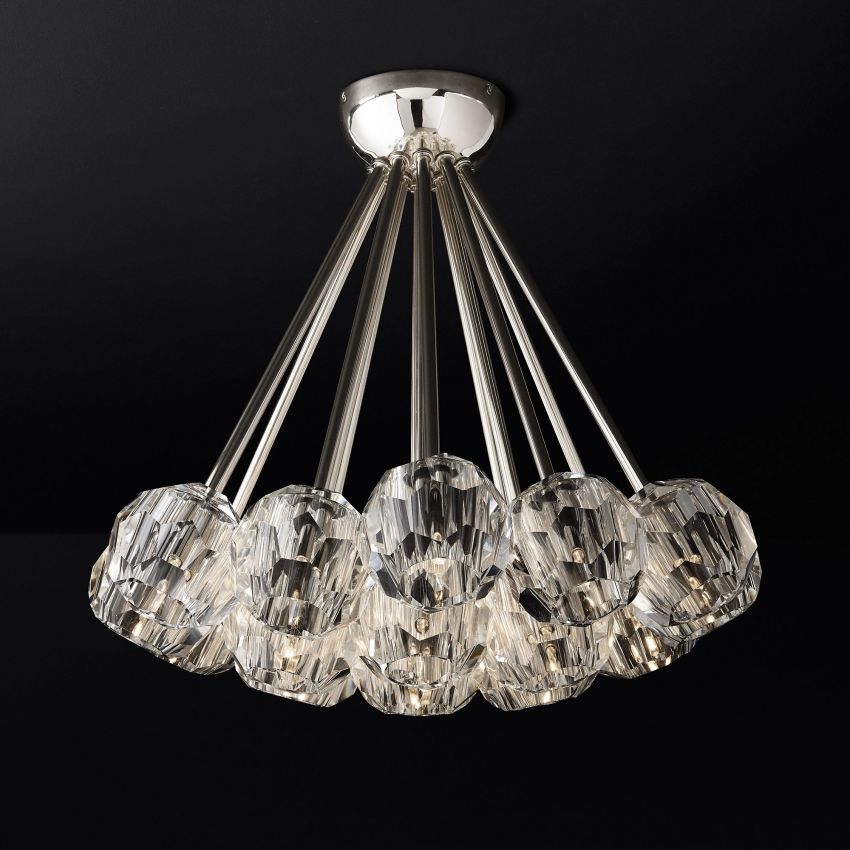 Belle De Crystal Flushmount 24"