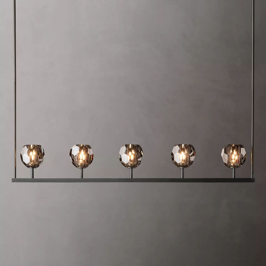 Belle De Crystal Linear Chandelier W 48" - Yami Lightings