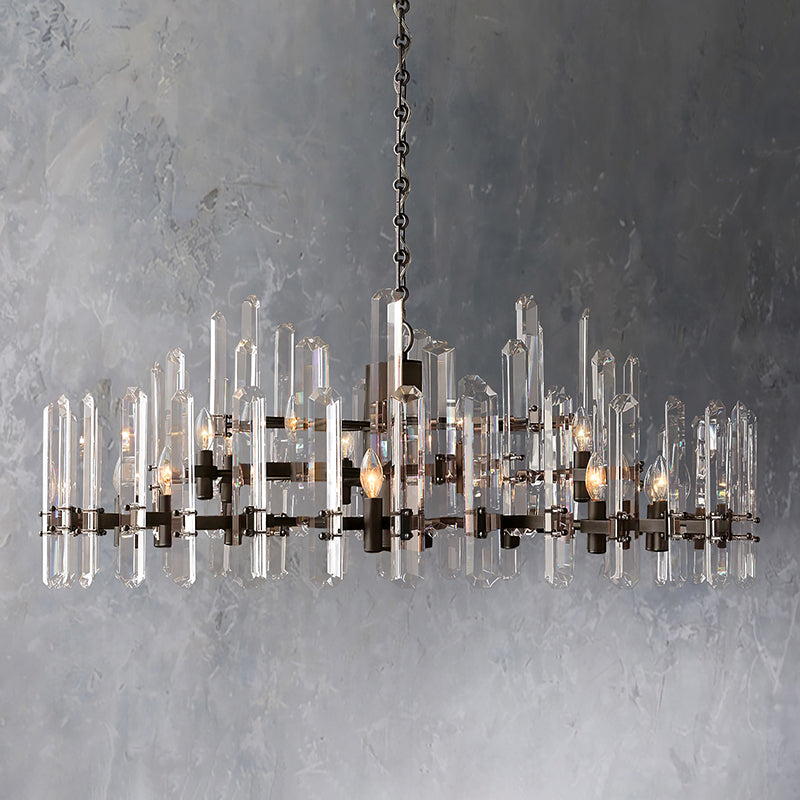Bonnie Faceted Crystal Prisms Round Chandelier - Yami Lightings