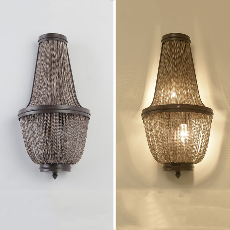 Aluminum Chain Wall Sconce In Living Room - Yami Lightings