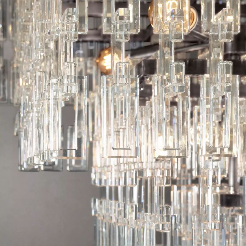 Marignan Three-Tier Rectangular Chandelier 60" - Yami Lightings