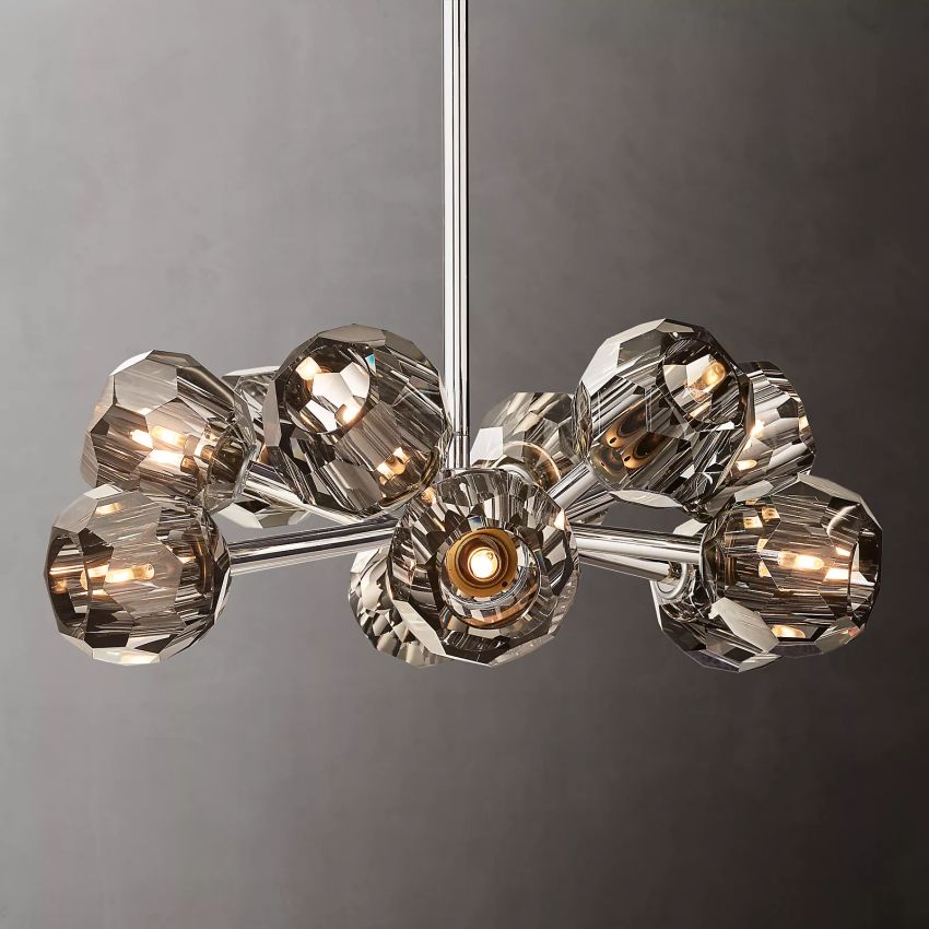 Belle De Crystal Ball Round Chandelier 24" - Yami Lightings