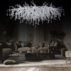 Doris Tree Branch Rectangle Chandelier Silver L45" - Yami Lightings
