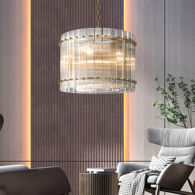 Marcia Glass Round Chandelier D22" - Yami Lightings