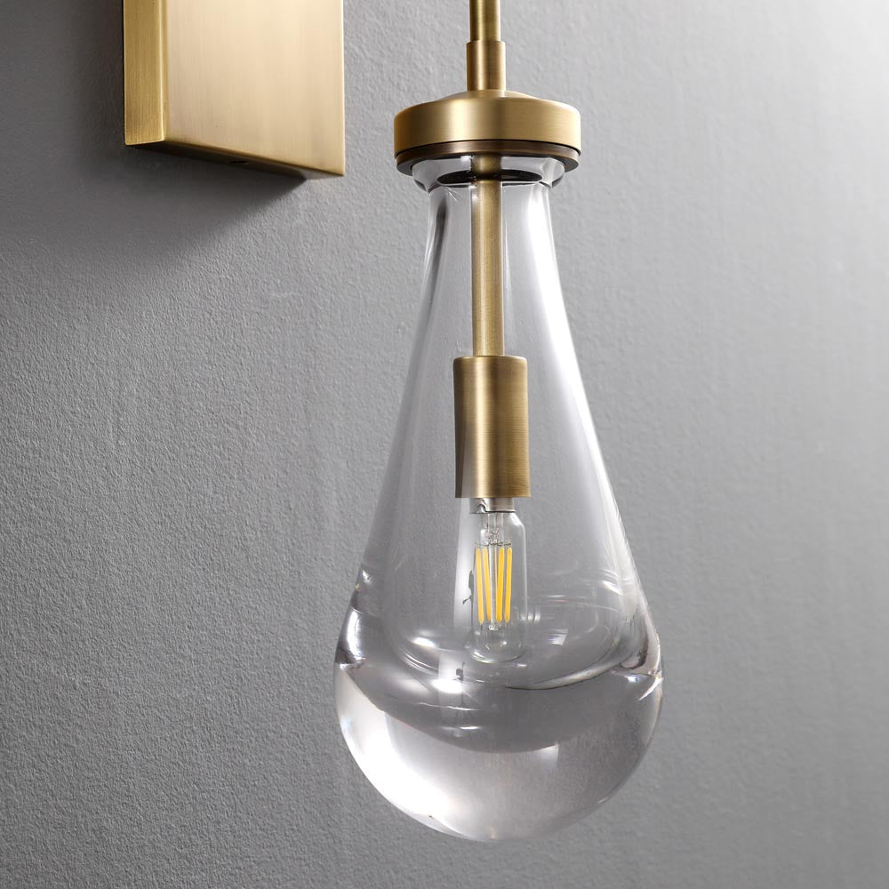Raindrop Sconce VintageBrass - Yami Lightings