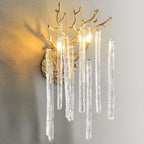 Ice Strip Crystal Gold Wall Sconce for All Rooms 17.7"H