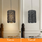 Grey/Clear K9 Crystal Beads Pendant Lights 12"