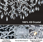 Ice Eye Modern Crystal Tree Branch Round Chandelier for All Rooms 30" 40" 48"