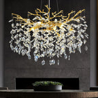 Ice Eye Modern Crystal Tree Branch Round Chandelier for All Rooms 30" 40" 48"